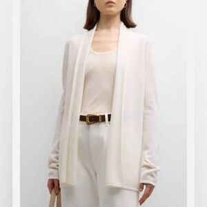 NWT Neiman Marcus 100% Cashmere Open Front Cardigan SIZE M Winter White